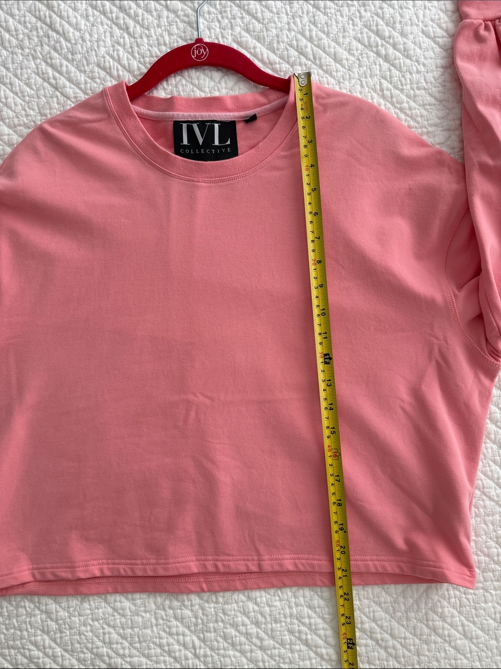 IVL collective Cropped Crewneck Sweatshirt - Light Pink Size 12 - Picture 7 of 13